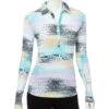 EP NY Overlapping Dots Print Womens Long Sleeve Sun Shirt