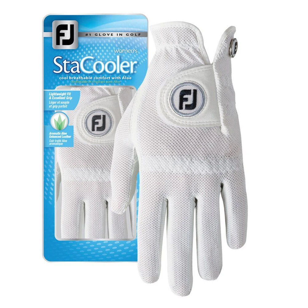 FootJoy StaCooler White Womens Golf Glove 3 FootJoy StaCooler White Womens Golf Glove