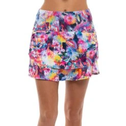 Lucky In Love Techno Tropic Midnight 12in Womens Golf Skort