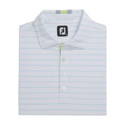 FootJoy Pique Mixed Stripe Self Collar White-Ice Blue Mens Golf Polo -Sports Golf Shop 21004 WHITEICEBLUE 3 8b8e43b4 e5ba 4da0 a6c6 58604251fd5f