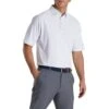 FootJoy Stretch Pique Vintage Floral Trim White Mens Golf Polo -Sports Golf Shop 21641 WHITE