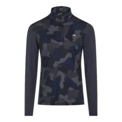 J.Lindeberg J. Lindeberg Brandon Mid Layer JL Navy Camo Mens Golf 1/4 Zip