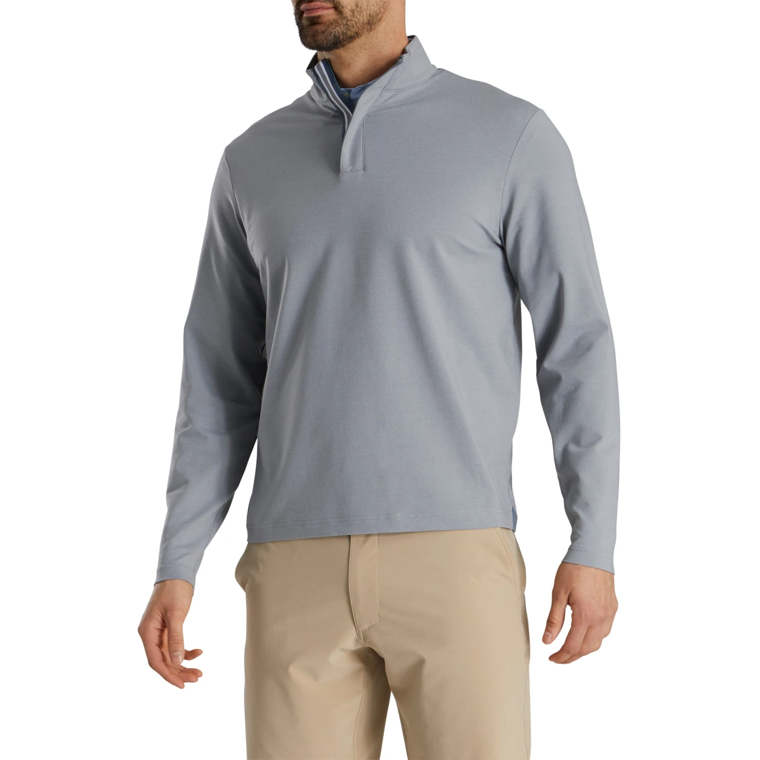 FootJoy Stretch Jersey Heather Grey Mens Golf 1/4 Zip 3 FootJoy Stretch Jersey Heather Grey Mens Golf 1/4 Zip