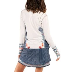 Lucky In Love Playing In Paradise Aegean Blue Womens Long Sleeve Golf Shirt 7 Lucky In Love Playing In Paradise Aegean Blue Womens Long Sleeve Golf Shirt -Sports Golf Shop 23651 AEGEANBLUE471 2