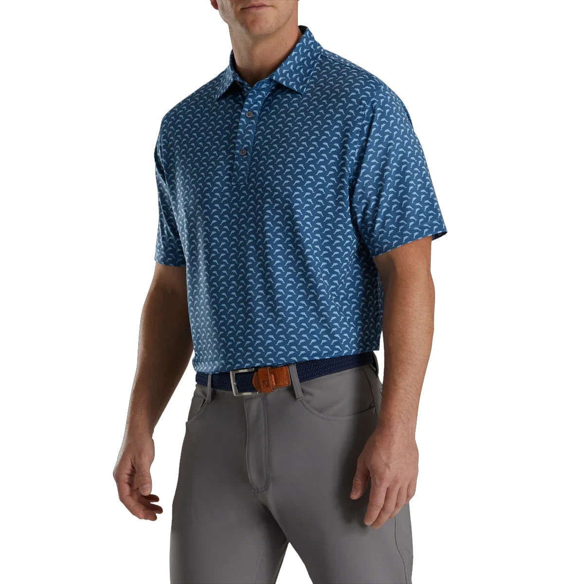 FootJoy Lisle Leaping Dolphins Print Mens Golf Polo 3 FootJoy Lisle Leaping Dolphins Print Mens Golf Polo