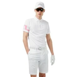 J.Lindeberg J. Lindeberg Heath Regular Fit Hot Pink Mens Golf Polo