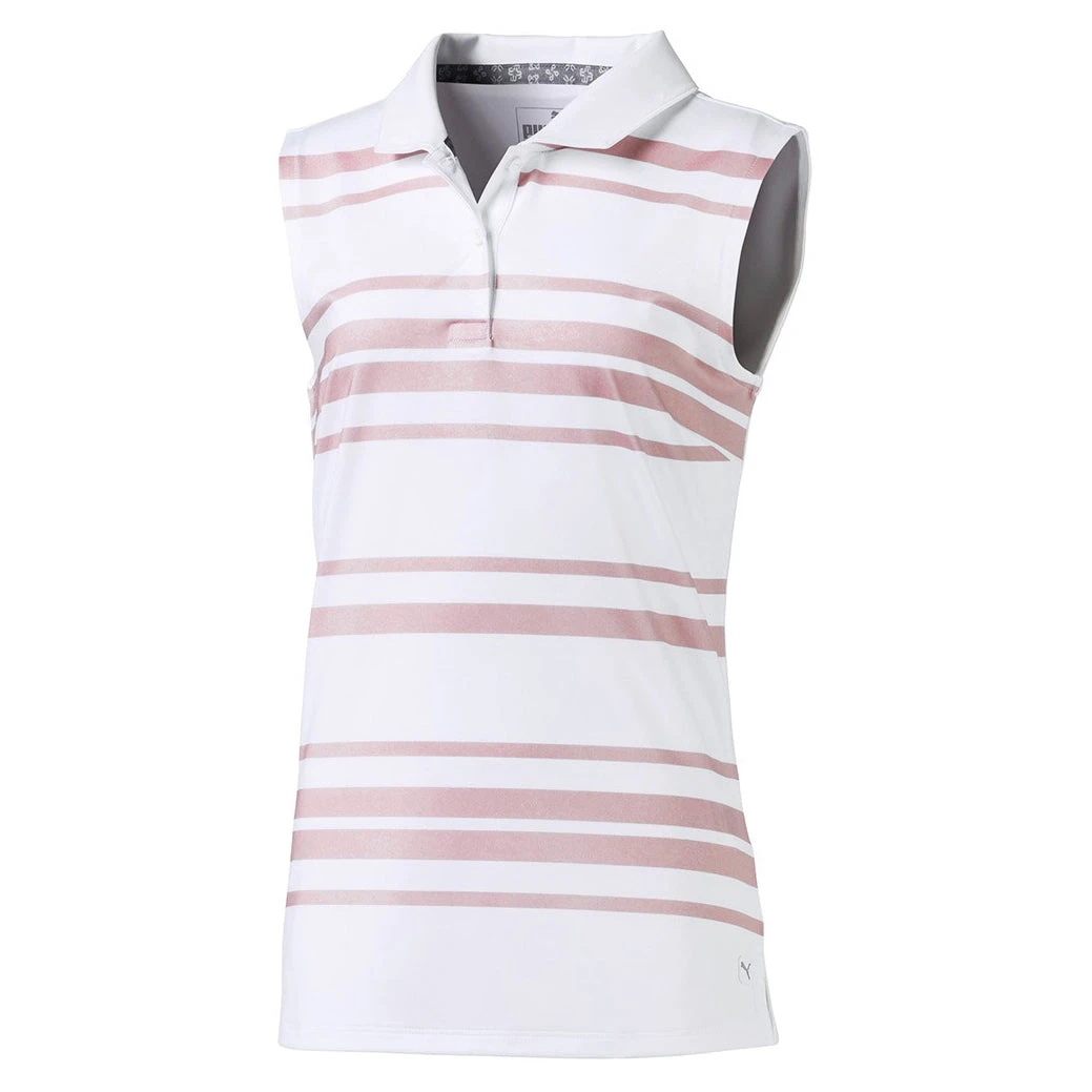 PUMA Golf Puma Stripe Sleeveless Girls Golf Polo 3 PUMA Golf Puma Stripe Sleeveless Girls Golf Polo